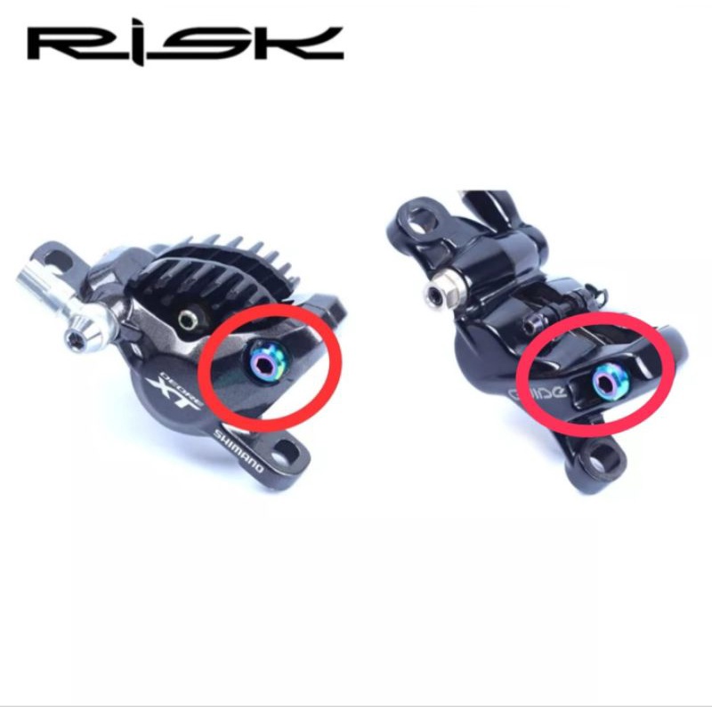 Risk Baut Titanium M6x23.5mm Baut Caliper rem sepeda