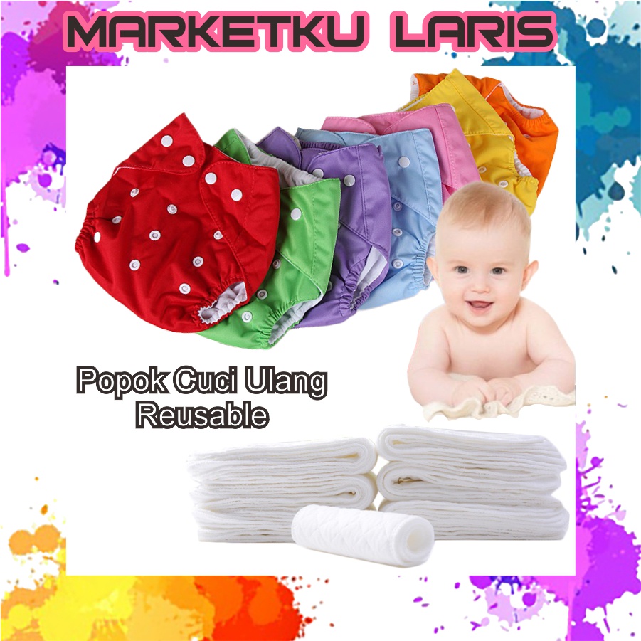 MKL - R213 POPOK BAYI KAIN KANCING DAPAT DICUCI REUSABLE PEMPERS BAYI CLOTH DIAPER DAPAT PAKAI ULANG