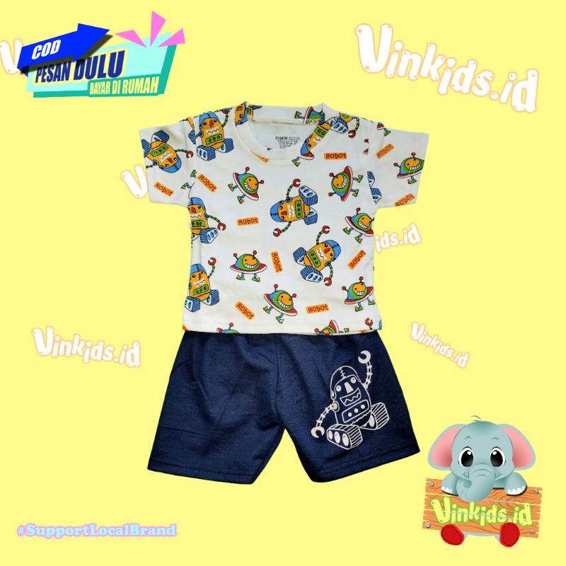 Setelan Bayi / Kaos Bayi Baju Bayi Lengan Pendek 6-12 Bulan Laki laki