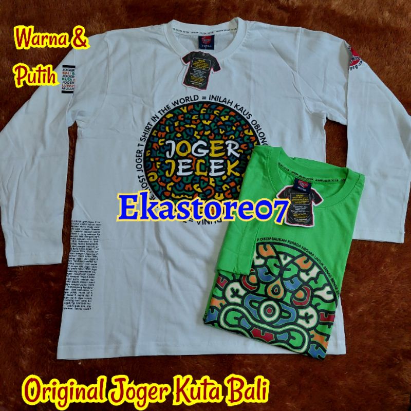 Kaos JOGER BALI ORIGINAL Lengan Panjang (WARNA&PUTIH) ready stock