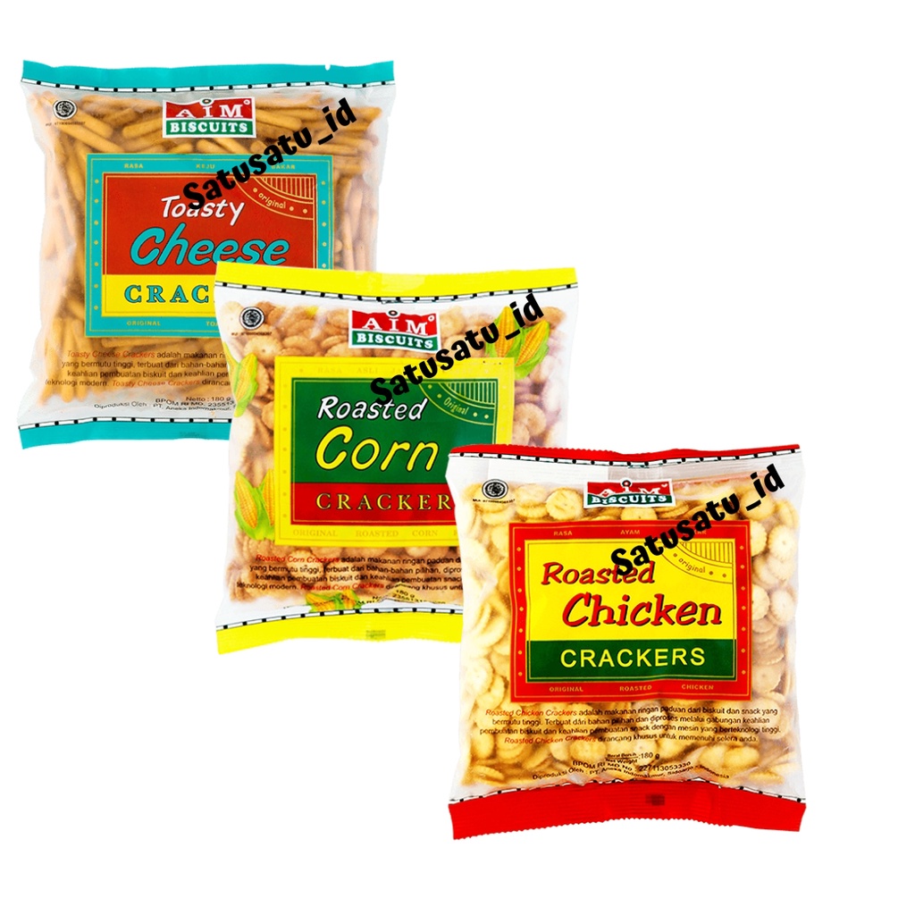 

Aim Biscuit Crackers Roasted Corn - Toasty Cheese - Roasted Chiken 180 gram