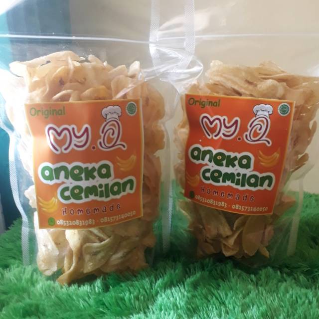 

Kripik pisang rasa original (asin)