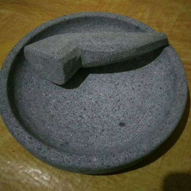 Cobek batu/D30 cm,paking kayu