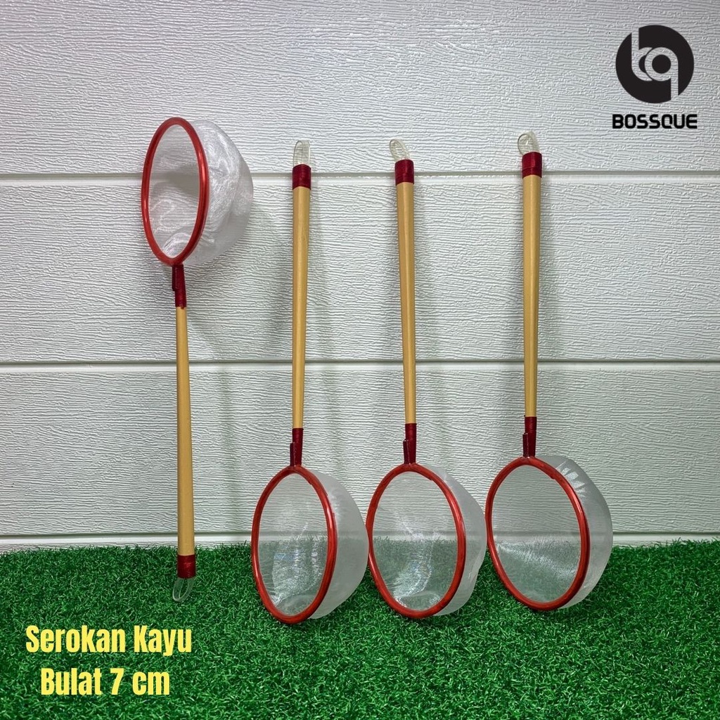 Serokan Ikan Cupang Murah Meriah Kayu Bulat 7cm Seser Saringan Sauk Ikan Hias Jentik Kutu Air