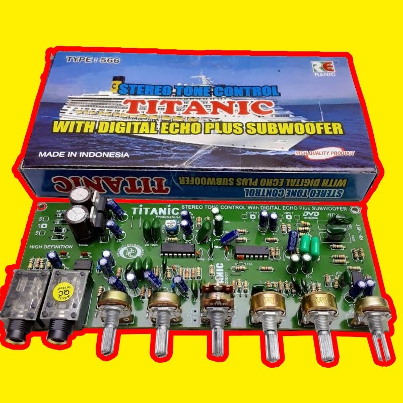 Kit tone control mic echo subwoofer plus regulator