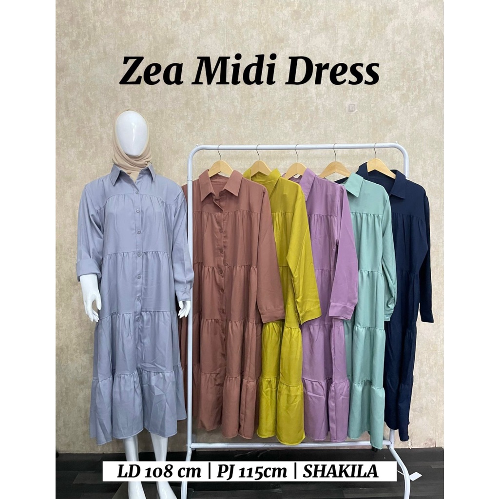 ZEA MIDI DRESS KANCING BUSUI MIDI DRESS SHAKILA ALL SIZE JUMBO