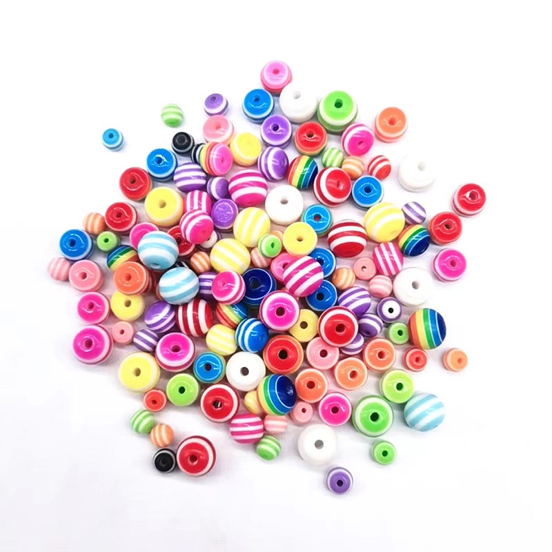 6mm 8mm 10mm Manik-Manik Bola Resin Warna Permen