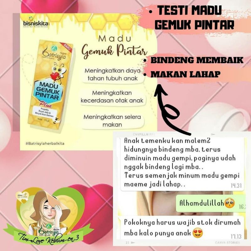 MADU GEMPI ATASI ANAK GTM/ MADU ANAK GEMUK PINTAR/PENGGEMUK BADAN ANAK/MADU PENAMBAH NAFSU MAKAN ANAK/NUTRISI VITAMIN ANAK