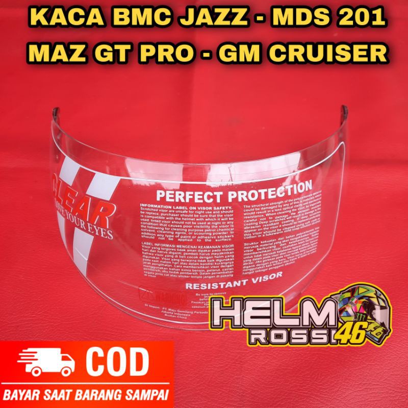 KACA VISOR BMC JAZZ - MDS 201 - MAZ GT PRO - GM CRUISER Clear Bening