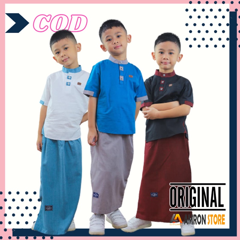 Setelan Baju Koko Sarung Celana Anak Laki Laki Umur 1 2 3 4 5 6 7 8 9 10 Tahun Model Terbaru