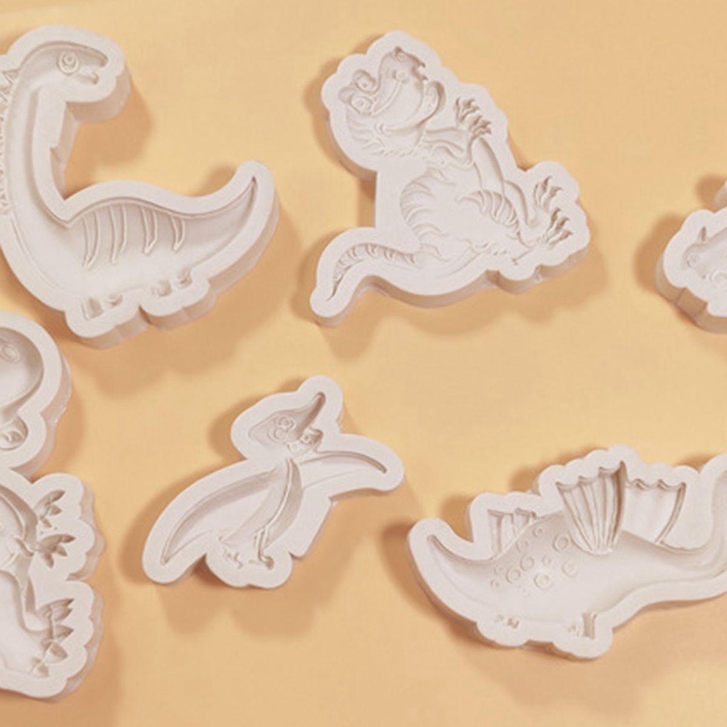 【 ELEGANT 】 Cetakan Fondant Permen Cookies DIY Dinosaurus Lucu Silicone Baking Tools Cetakan Coklat