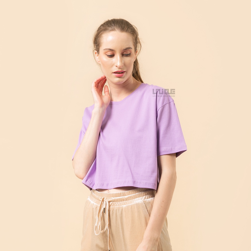 UNIQUE - (CropTop Series) Kaos Oversize Croptop Lylac