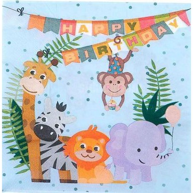 Decoupage Napkin - Tissue Decoupage 2Ply AN - Animal Party