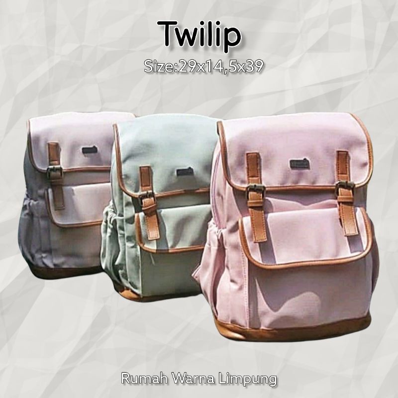TAS RANSEL WANITA RUMAH WARNA TWILIP BACKPACK