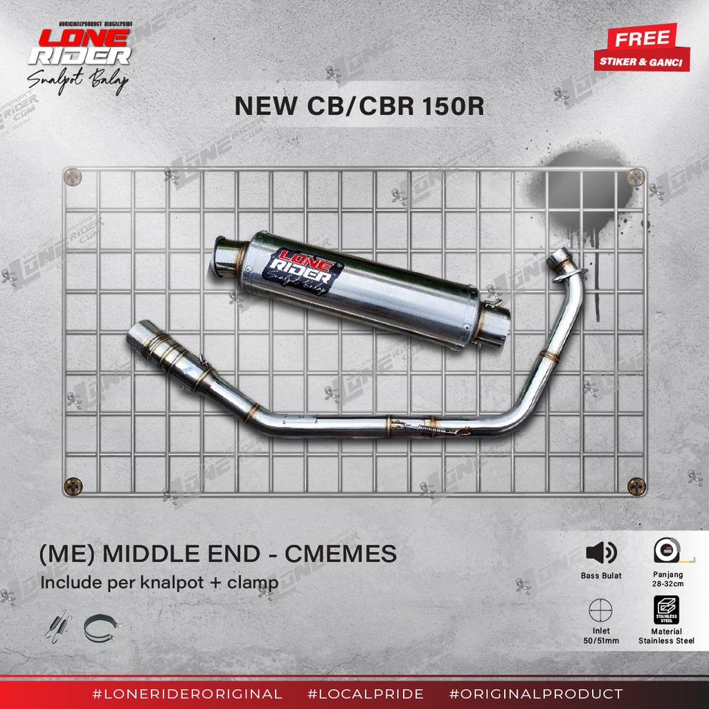 Lone Rider ( ME ) Middle End Series New CB / CBR 150R (Original) - Knalpot Racing CB CBR150