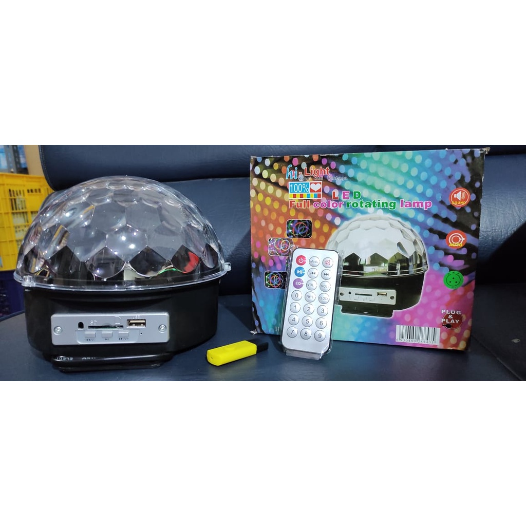 Lampu Disco LED Magic Ball Crystal 20W + Remote Control FREE Flashdisk
