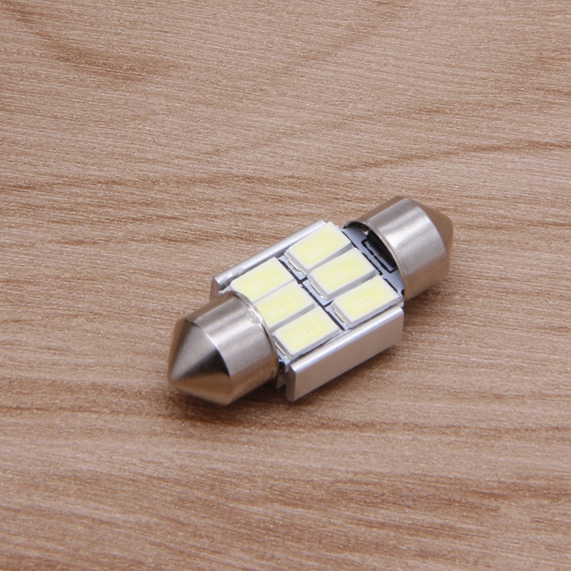 Cre Lampu Dome 6 LED 5630 SMD 31MM DC 12V Warna Putih Untuk Interior Mobil