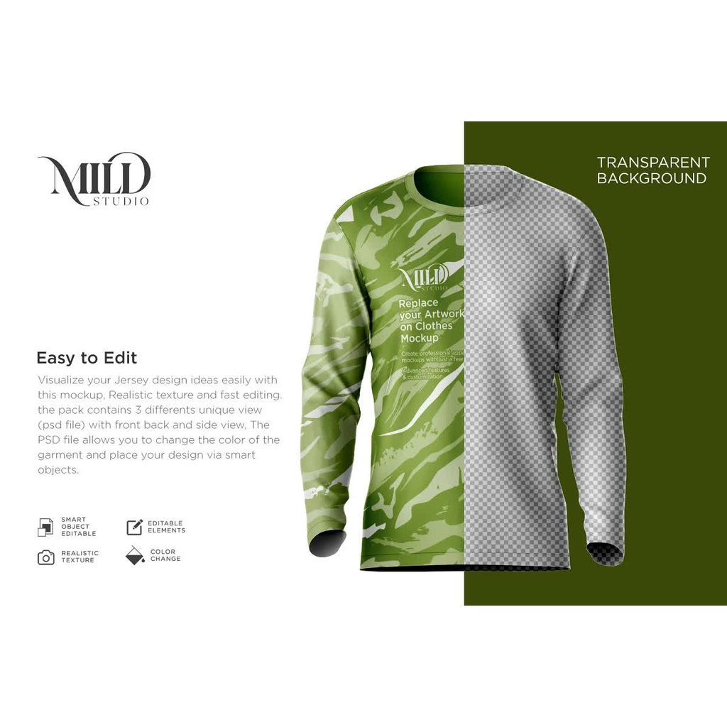 Long Sleeve Jersey Set Mockup - Adobe Photoshop