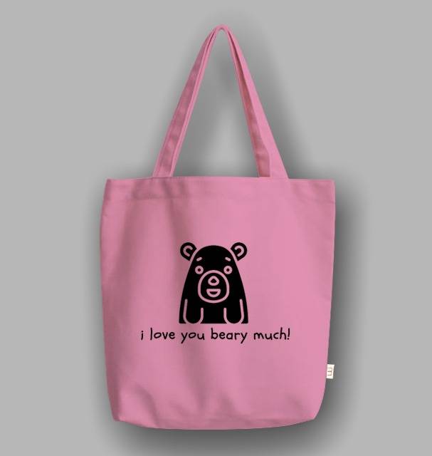 &quot;Messy&quot; Tote Bag Semi Canvas ILU Beary much!