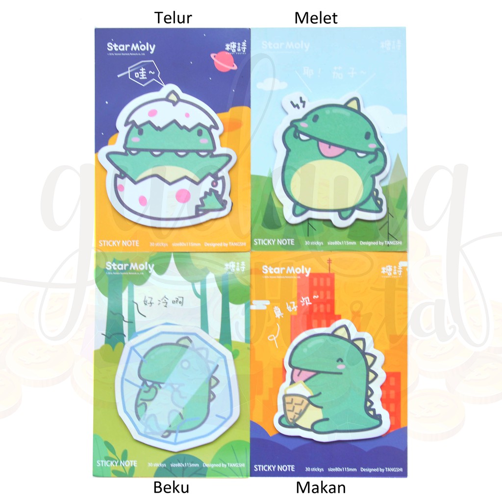 Sticky Notes Dinosaurus Dino Lucu Memo Unik Note Imut GH 301154