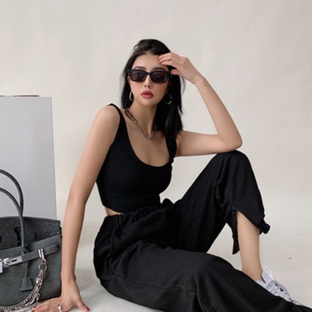 【LIVIAHOME】Square Neck Basic Cropped Tank Top 7289 (S/M/L)