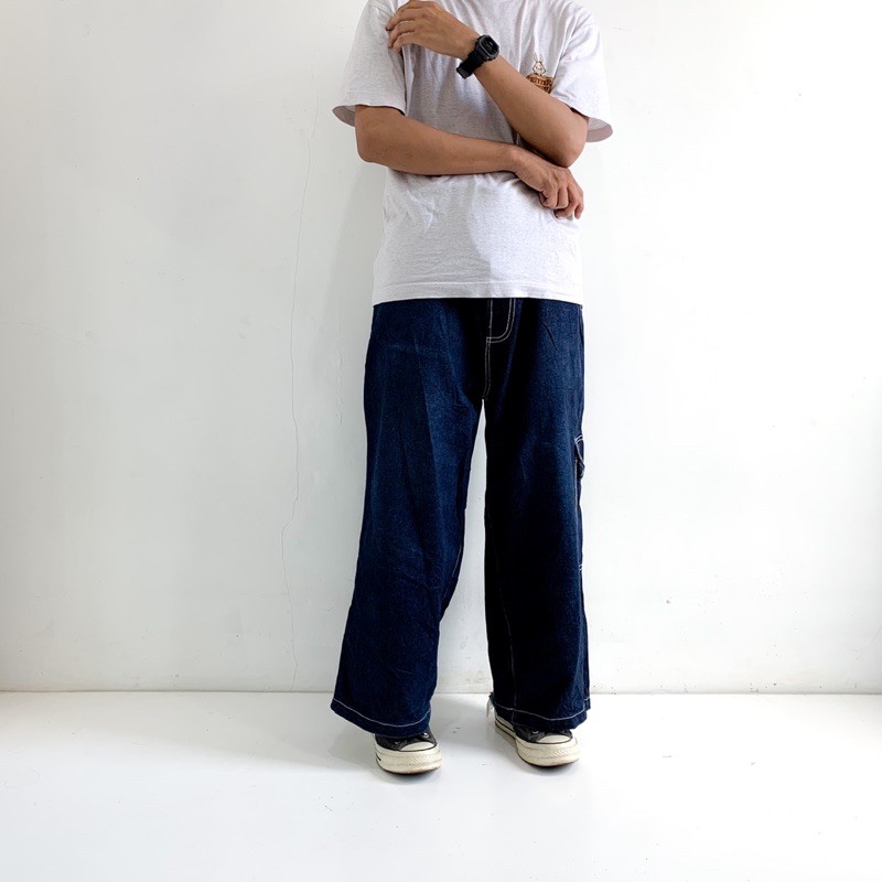 Vtg FB County carpenter cargo denim pants, oversized loose fit