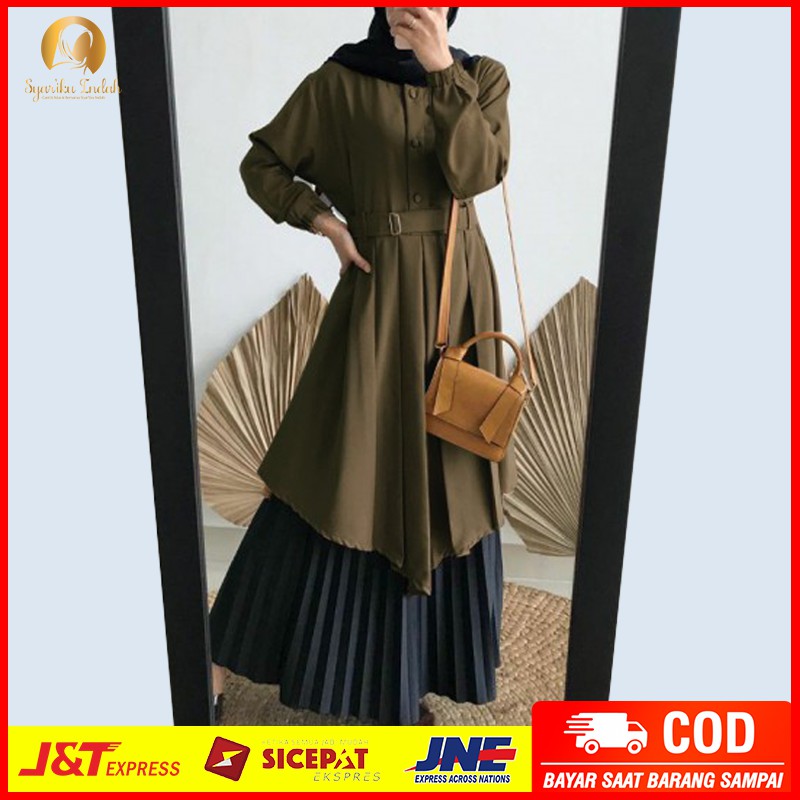 YY-NEDA TUNIK FULL KANCING AKTIF SYARI MOSCREPE PREMIUM // TUNIK NIDIA KANCING HIDUP MURAH TERBARU