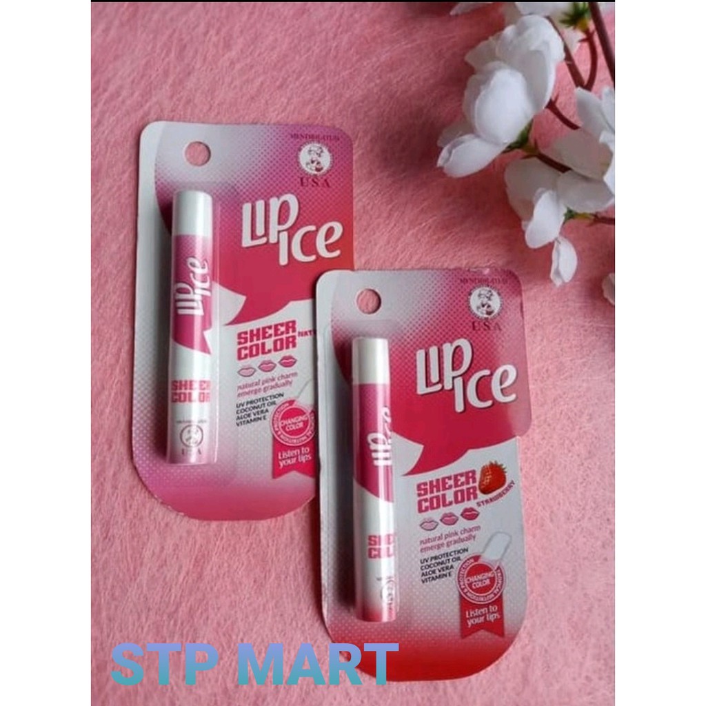 LIP ICE SHEER COLOR NATURAL dan STROWBERRY 2g