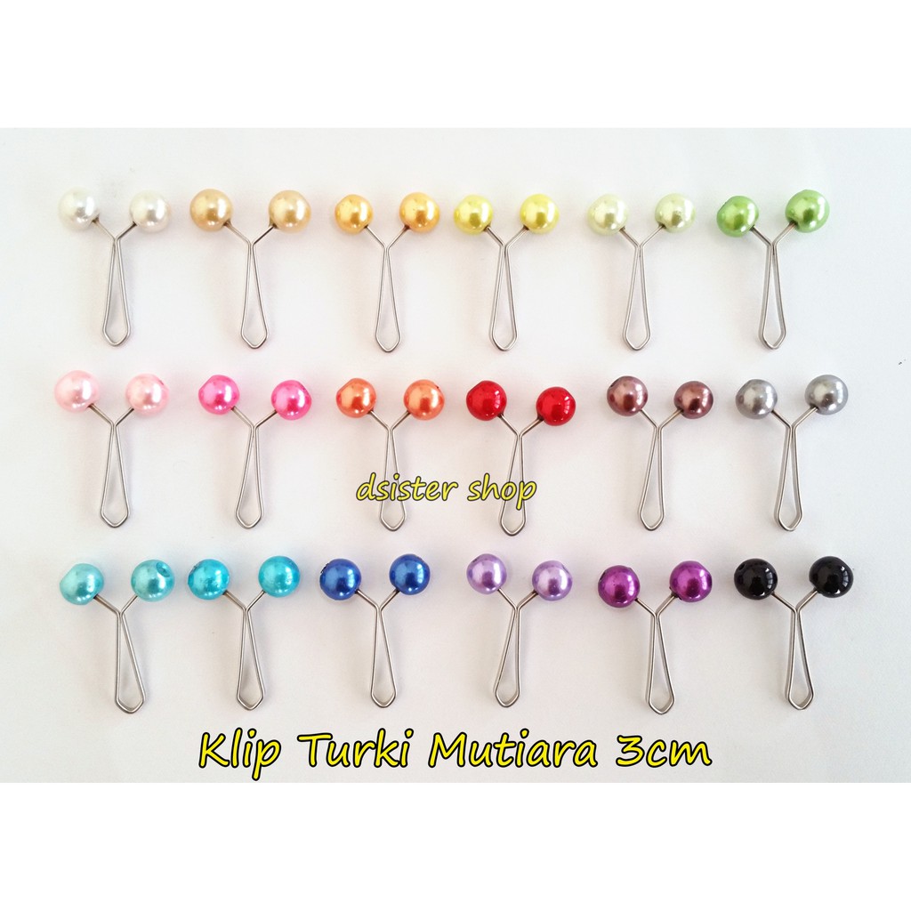 Klip Turki MUTIARA 3cm Penjepit Kerudung Peniti Hijab Turkey Fashion Muslim