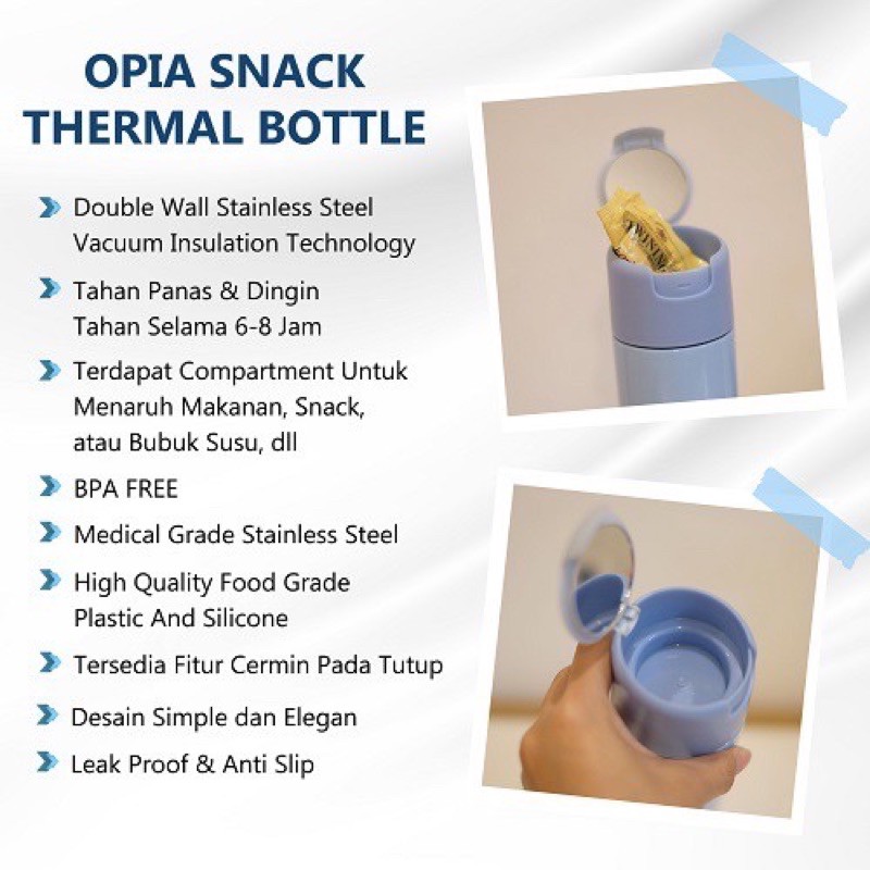 Opia Snack Thermal Bottle 380ml - Botol Minum/Thermos air