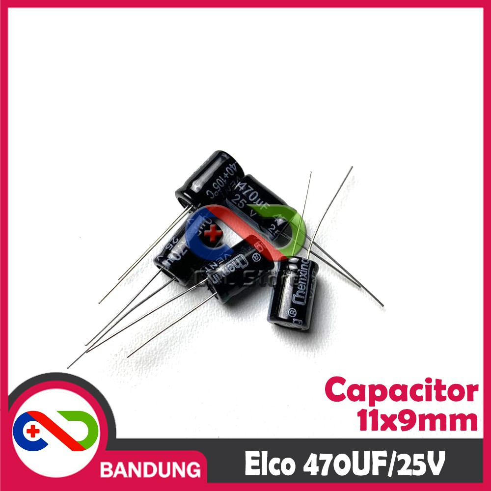 CAPACITOR ELECTROLYTIC ELCO KAPASITOR ELEKTROLIT ELKO 470UF 470UF/25V