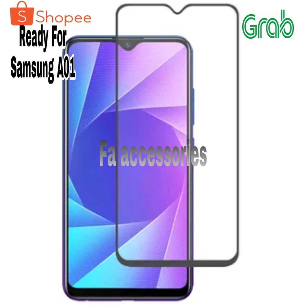 Tempered Glass 5D 9D Full Lem Full Cover samsung A01 SCREEN GUARD