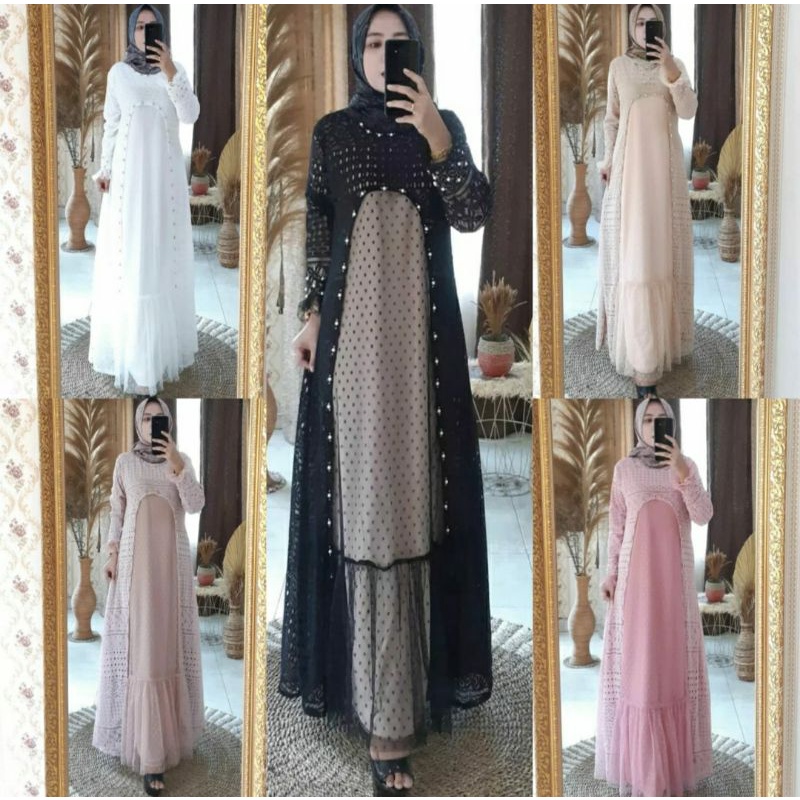 Gamis brokat yeslin / gamis brukat ori by ozias / gamis wanita terbaru