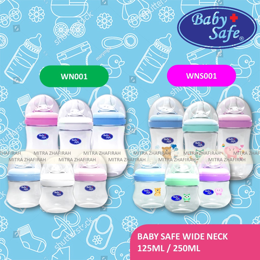 ✅MZ✅ Botol Susu Baby Safe 250ml | Botol Susu Baby Safe 125ml | Botol Susu Baby Safe newborn | Botol Susu Baby Safe WIDE NECK | Botol Susu Baby Safe Gagang