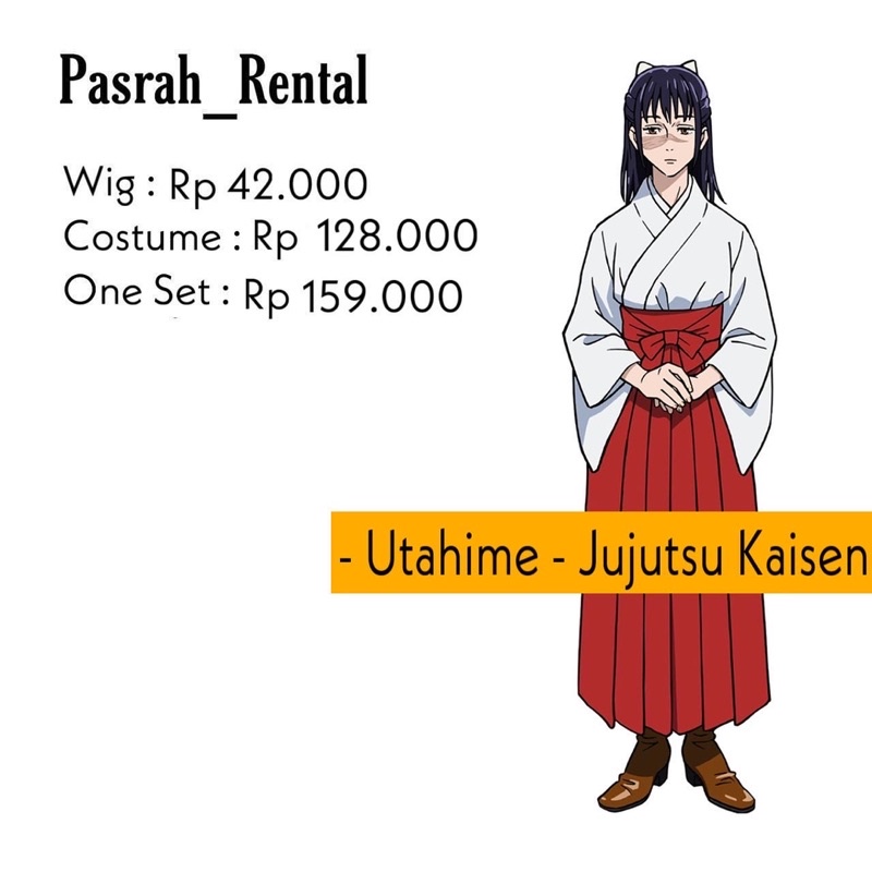 SEWA  RENTAL KOSTUM / COSPLAY UTAHIME JUJUTSU KAISEN JJK