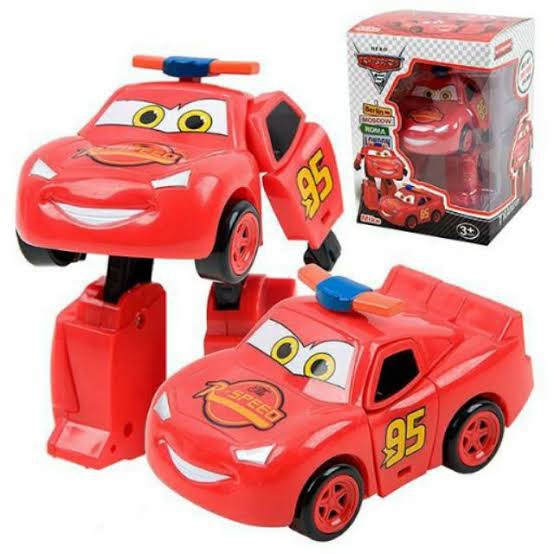 MAINAN ROBOT CARS BERUBAH JADI MOBIL ROBOT TRANSFORMER CARS - MCQUEEN