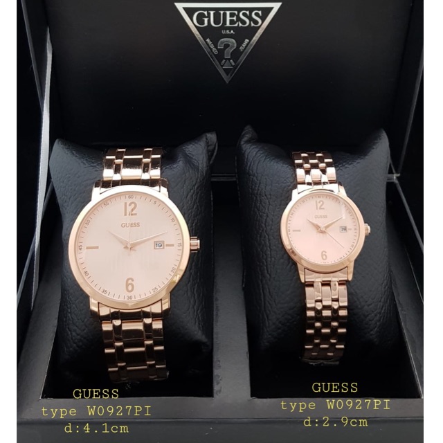 Jam tangan couple tanggal aktif guess free box &amp; baterai cadangan