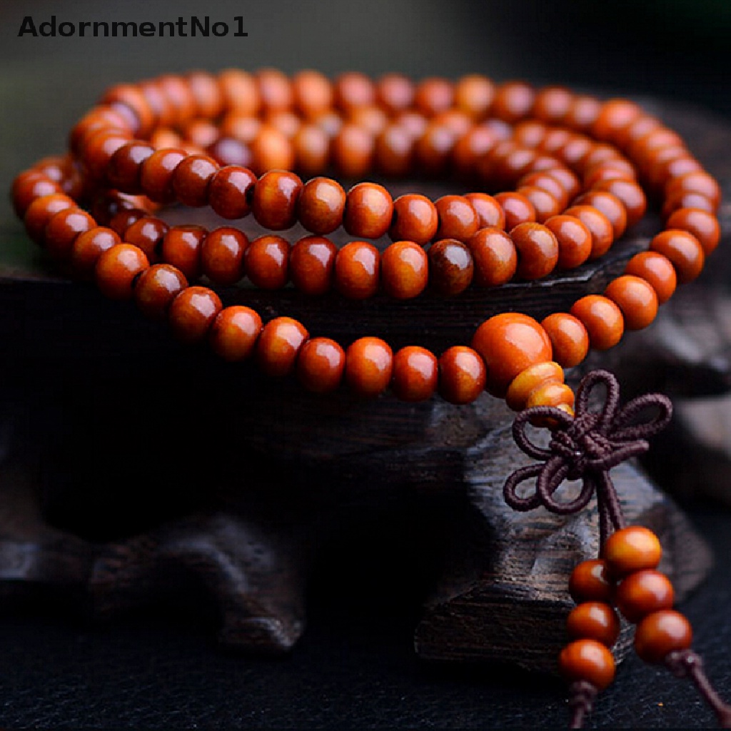 (AdornmentNo1) Kalung Doa Buddha Tibet 108 Manik-Manik Kayu Cendana