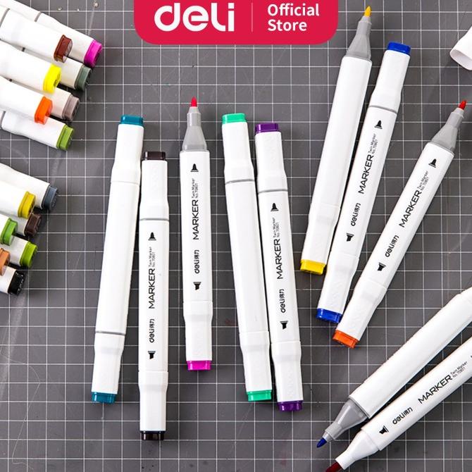 

Deli spidol 60warna dengan ujung Tip ganda Desain profesional 70801-60
