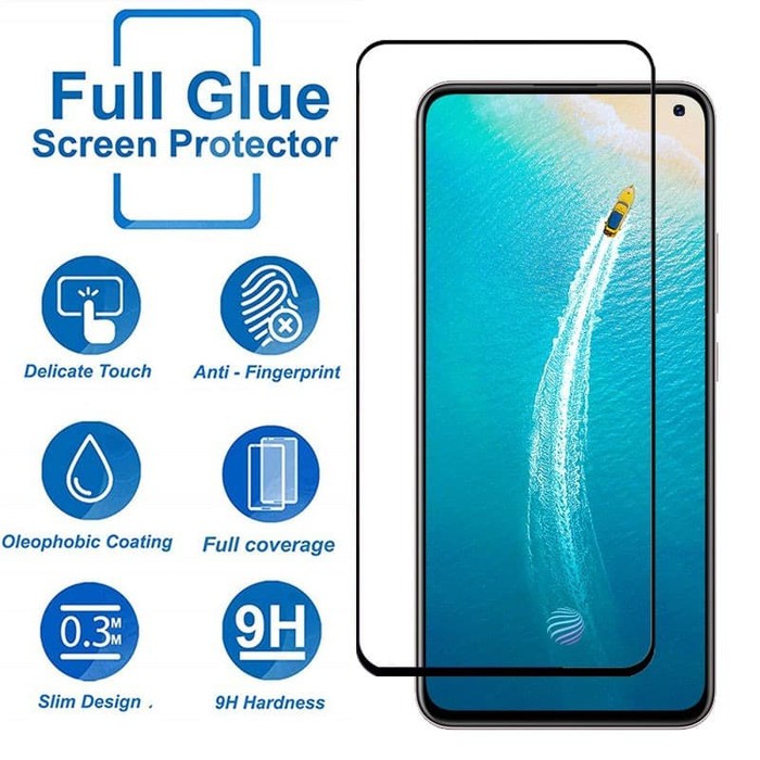 TEMPERED GLASS FULL LEM 5D 9D  VIVO V19 FULL HD LEM COVER SCREEN GUARD