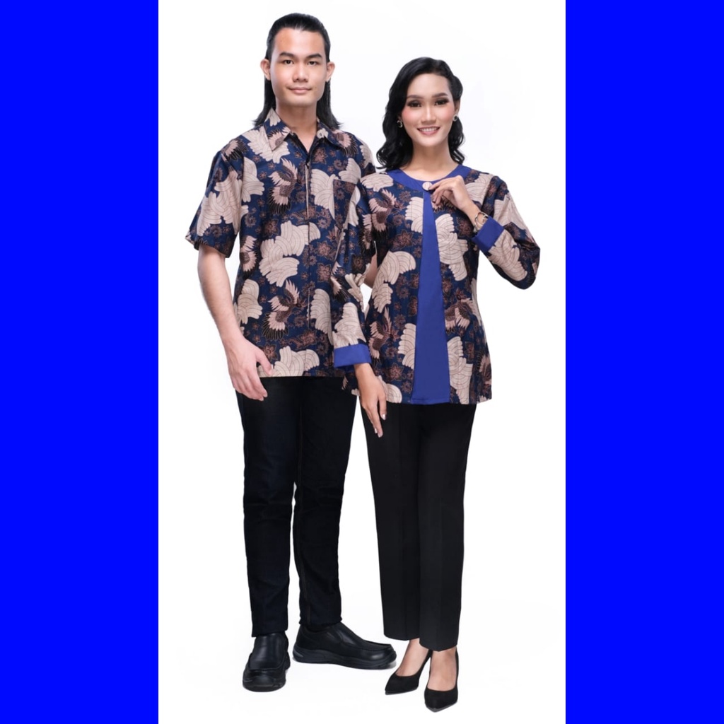 BATIK COUPLE KELUARGA SARIMBIT PASANGAN MUDA AYAH IBU ANAK  PREMIUM FAMILY JUMBO MODERN MURAH KEKINIAN TERBARU TUNIK DRESS BLOUSE BLUS SHEILA BIRU CAMISOLA CLOTHING