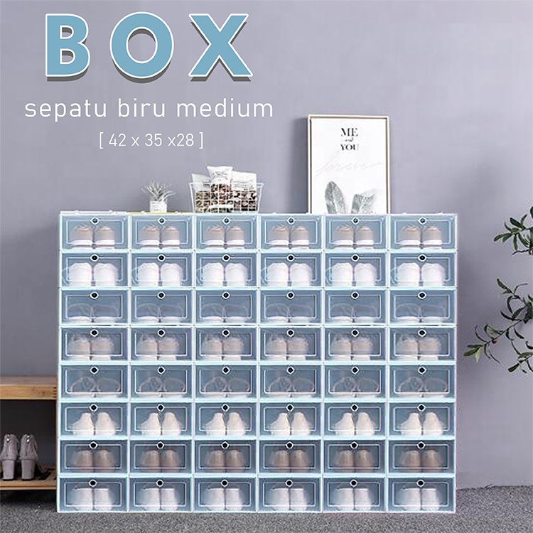 Paket Hemat Box Sepatu 10 Pcs Warna Random Storage box Tebal Serbaguna WD