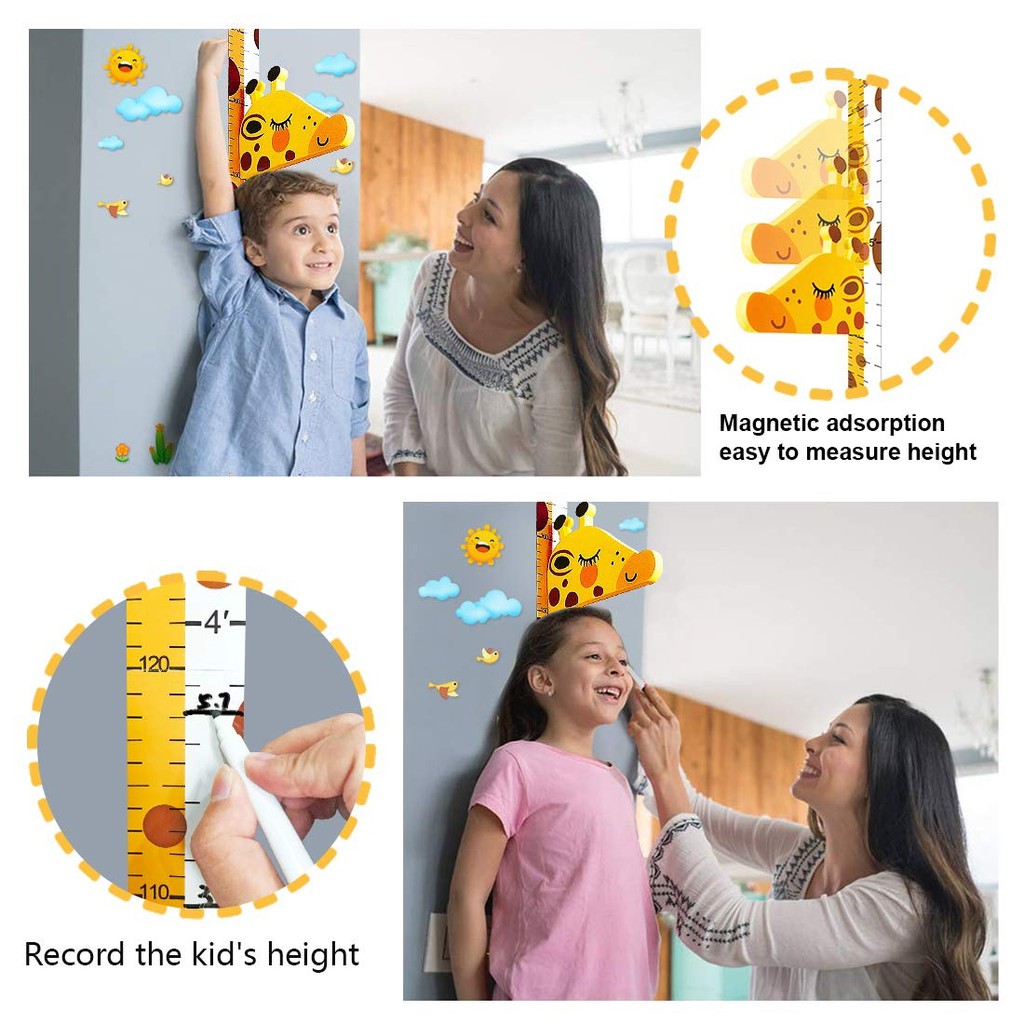 Pengukur Tinggi Badan Anak Magnet Wall Sticker Kids Height Measurement