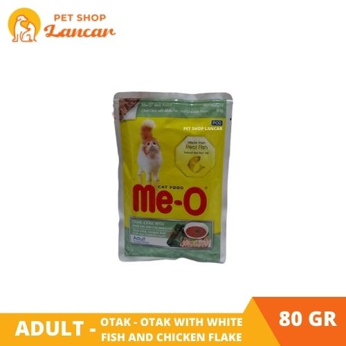 Meo Pouch Adult Otak - Otak White Fish and Chicken Flake Makanan Basah 80gr