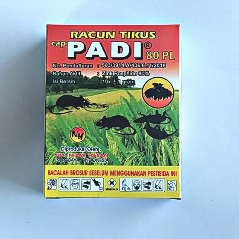 10pcs RACUN TIKUS CAP PADI SERBUK