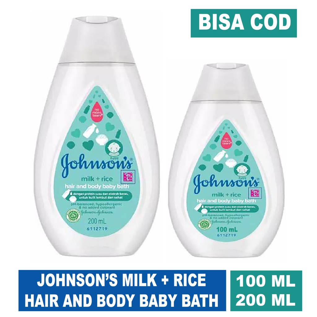 COD Johnsons Hair &amp; Body Baby Bath Milk Rice - Sabun Bayi Johnson Body Bath