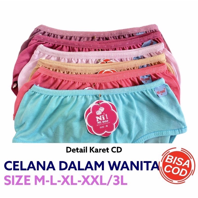 1 Lusin CD Celana Dalam Wanita Dewasa Remaja Esse Katun Murah Undies Pakaian Dalam Wanita Kancut Cawet Jumbo M L XL XXL 4L