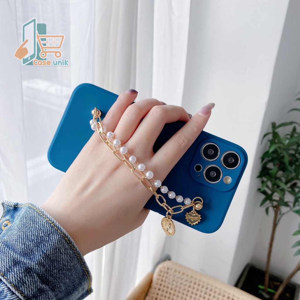 SOFTCASE MACARON RANTAI MUTIARA CHAIN GRIP XIAOMI REDMI 9 9A 9C 10 NOTE 5A 5 6 PRO CS4085