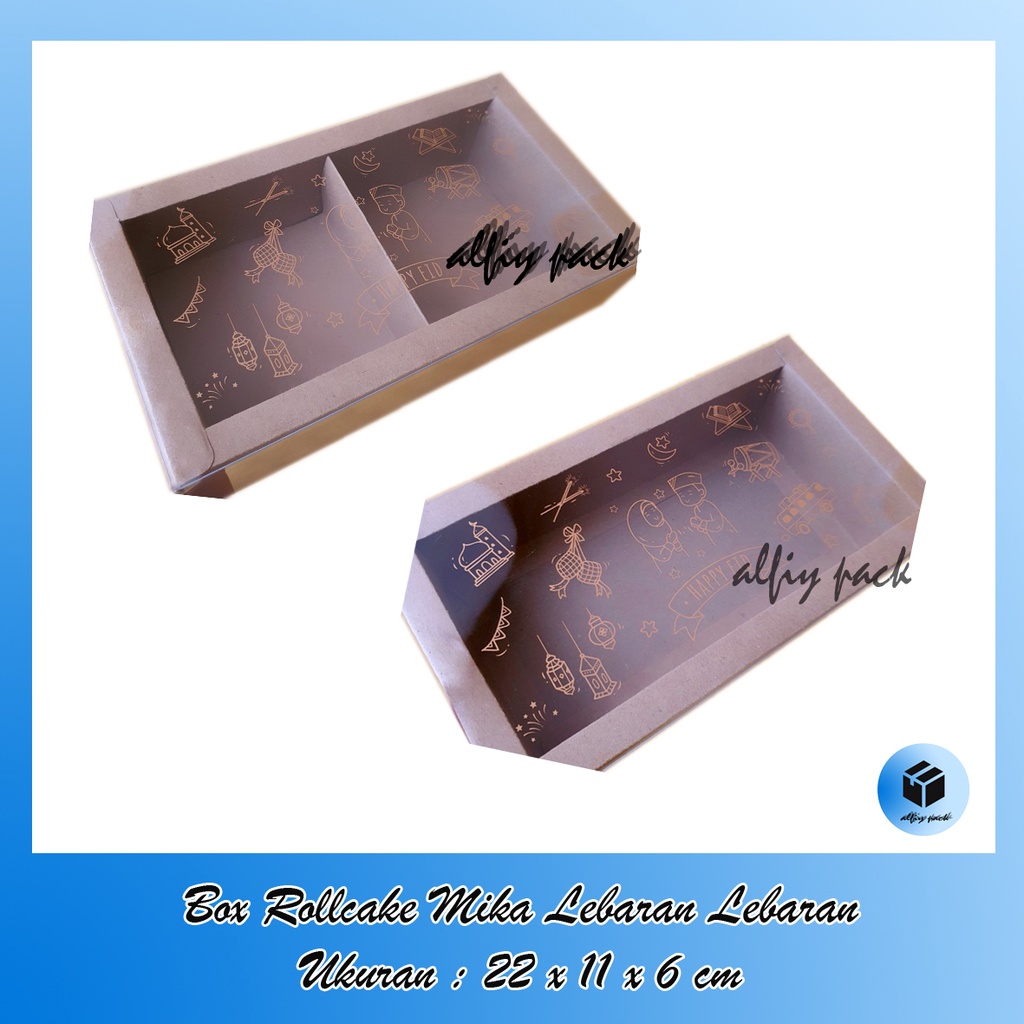 

1pack isi 5pcs BOX ROLLCAKE MIKA LEBARAN IDUL FITRI UKURAN 22x11x6 CM COKELAT DAN TAG UCAPAN KOTAK KEMASAN MINICHIFFON PARCEL / HAMPERS PACKAGING EID MUBARAK