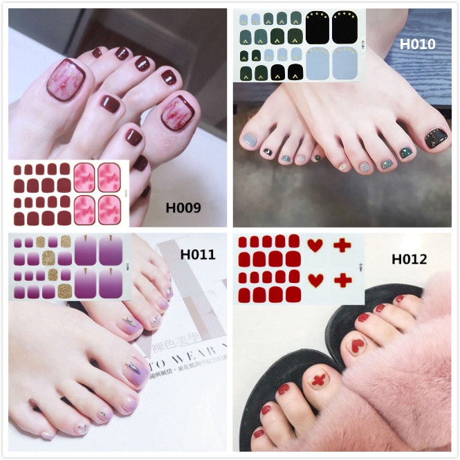 22 Stiker kuku stickers nail sticker nail sticker foot stick foot full waterproof H001-H020